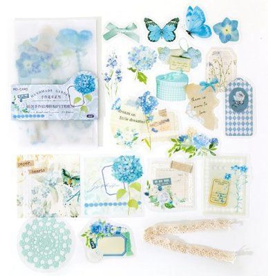 Scrapbooking set "Blue" (40 pcs/pack)