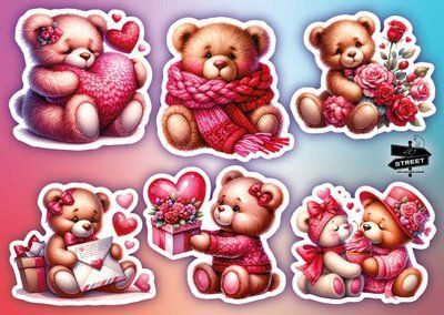 Set of stickers "Bears in love"