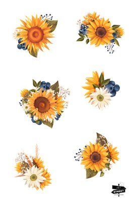 Set of stickers "Sunflower"