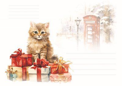 Конверт поштовий "Зимовий котик" 17-11-2к фото